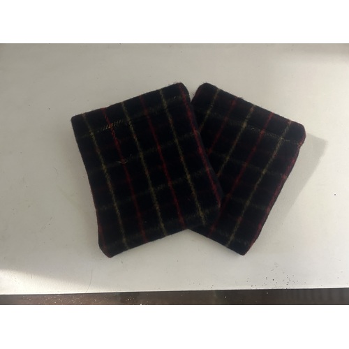 Kersey wool stirrup covers - navy check