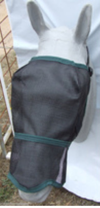 Ecotak Fly Mask/Veil with Contoured Nose Flap - Bottle Green