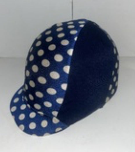 Ecotak Lycra Helmet Cover - navy polka dot