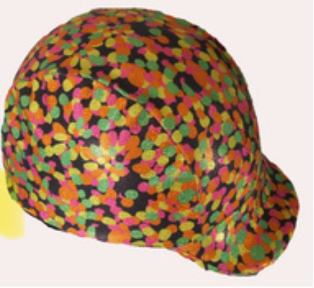 Ecotak Lycra Helmet Cover - black with jelly beans
