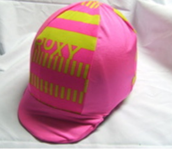 Ecotak Lycra Helmet Cover - Pink & Yellow Roxy