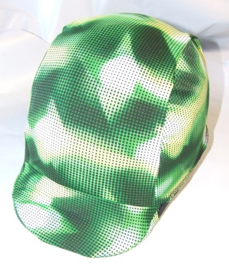 Ecotak Lycra Helmet Cover - Green retro