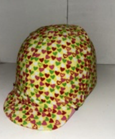 Ecotak Lycra Helmet Cover - yellow hearts