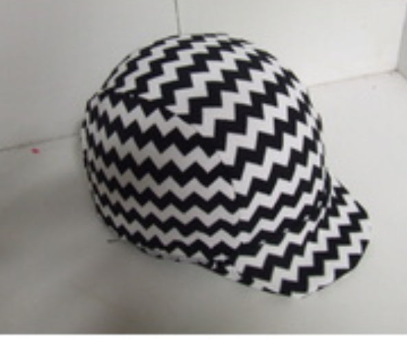 Ecotak Lycra Helmet Cover - Black white chevron Pattern