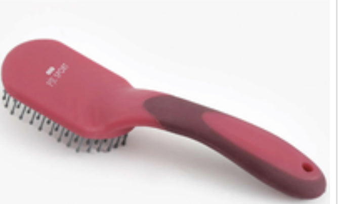 Premier Equine Soft Touch Mane & Tail Brush - wine & fuchsia