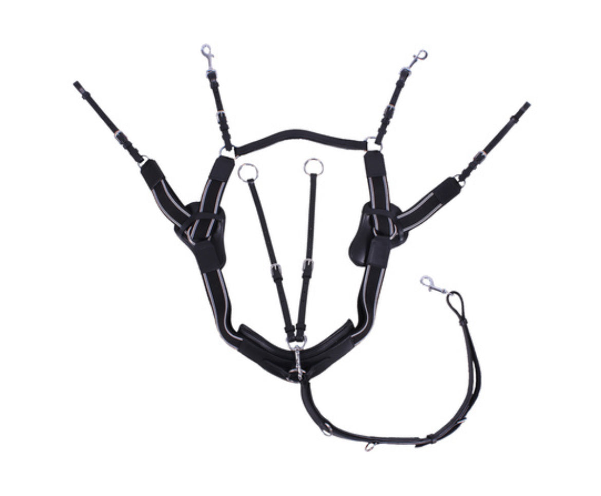 QHP Sedna 5 point eventing breastplate - black full size