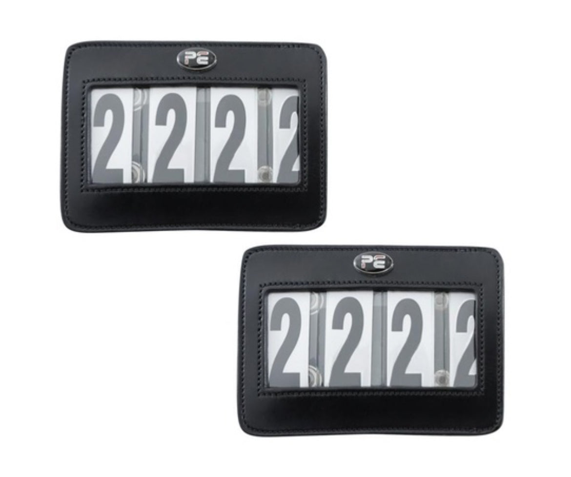 Premier Equine PEI 4 digit Black Leather Bridle Number Holder