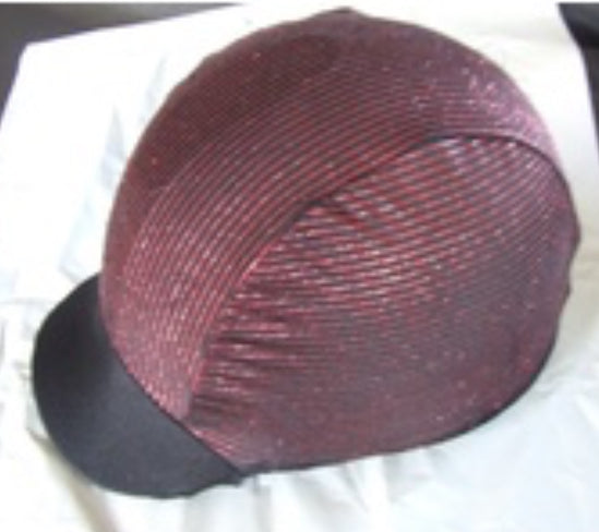 Ecotak Lycra Helmet Cover - black metallic red stripes