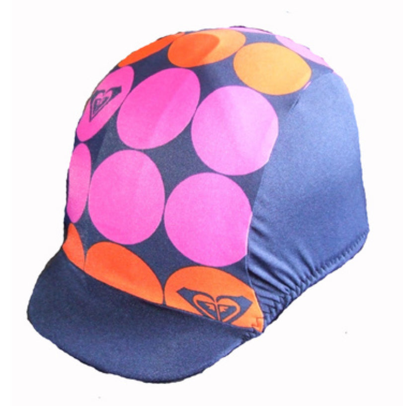 Ecotak Lycra Helmet Cover - Navy Roxy Print.