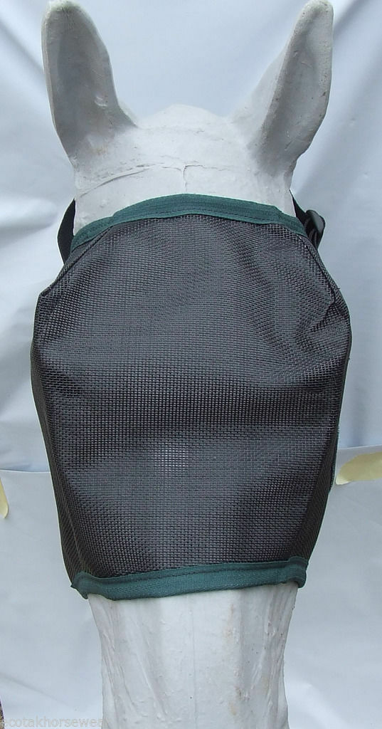 Ecotak Fly Mask/Veil Black with Bottle Green Trim  Ecotak