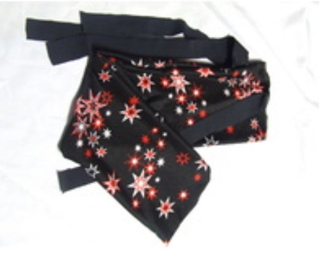 Ecotak Lycra Rugless Tail Bag - Black and red star shetland size  Ecotak