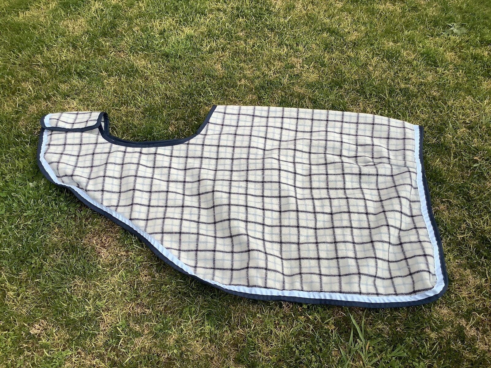 Ecotak Wool Cutaway Removable Quarter Sheet/exercise rug -  blue collar check  E