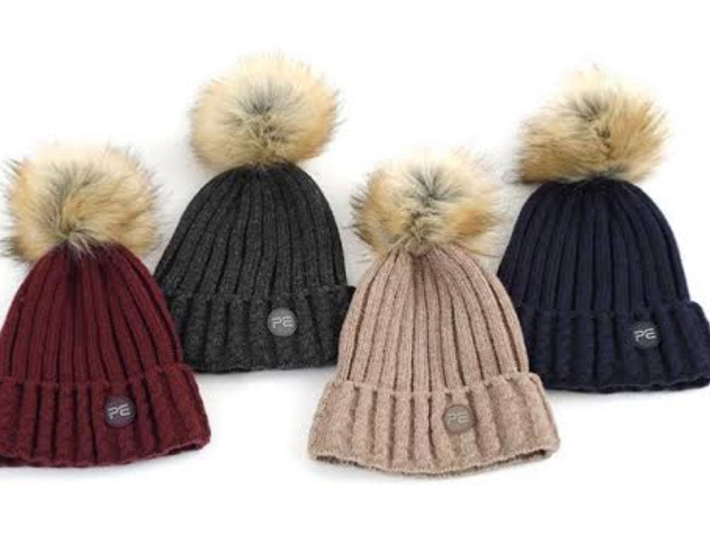 Premier Equine PEI Knitted Bobble Hat - Red Wine Premier Equine