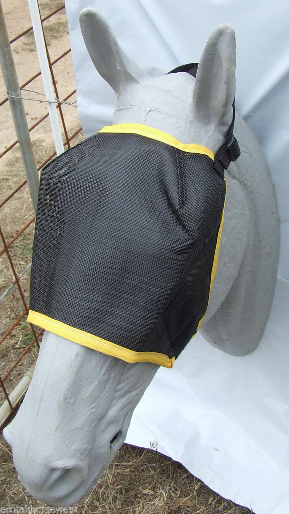 Ecotak Fly Mask Black mesh with yellow trim  Ecotak