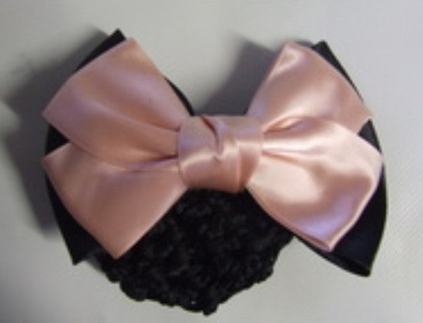 Ecotak Hair Clip with Net - black & peach bow Ecotak