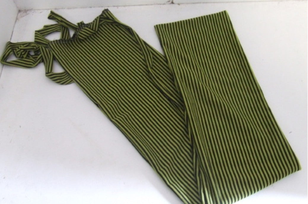 Ecotak Cotton Lycra Rugless Tail Bag - green black stripe - small pony Ecotak