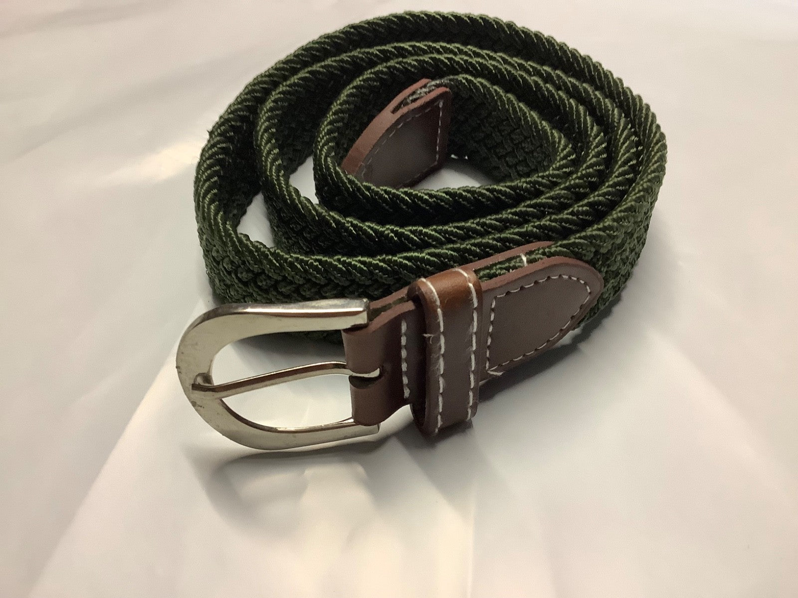Ecotak Stretchy Webbing Belt - Olive narrow Ecotak