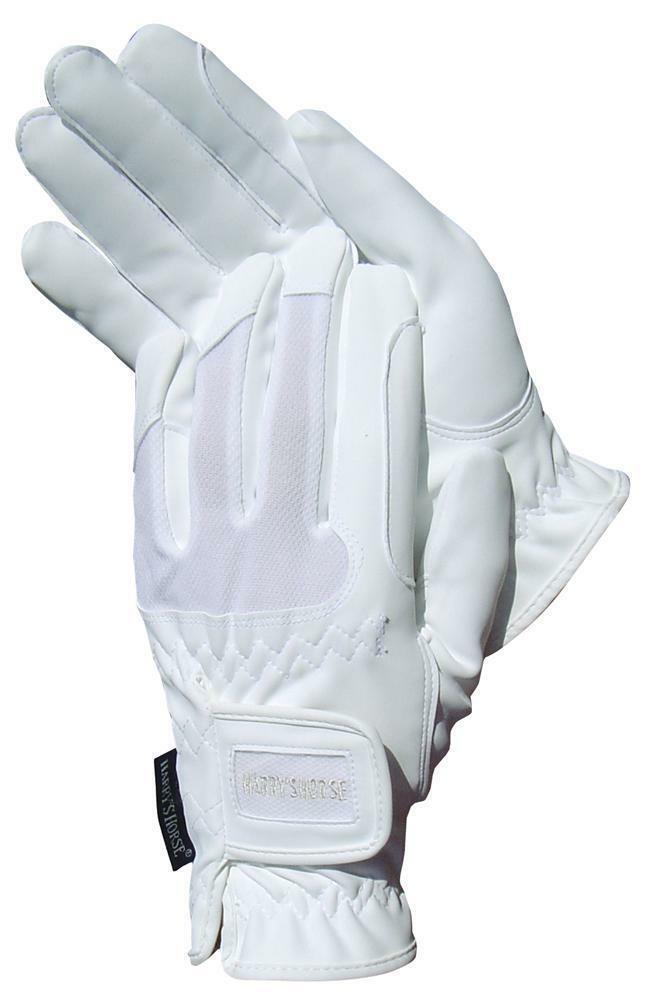 Harry's Horse White Domy Suede Gloves with Mesh  Harry's Horse