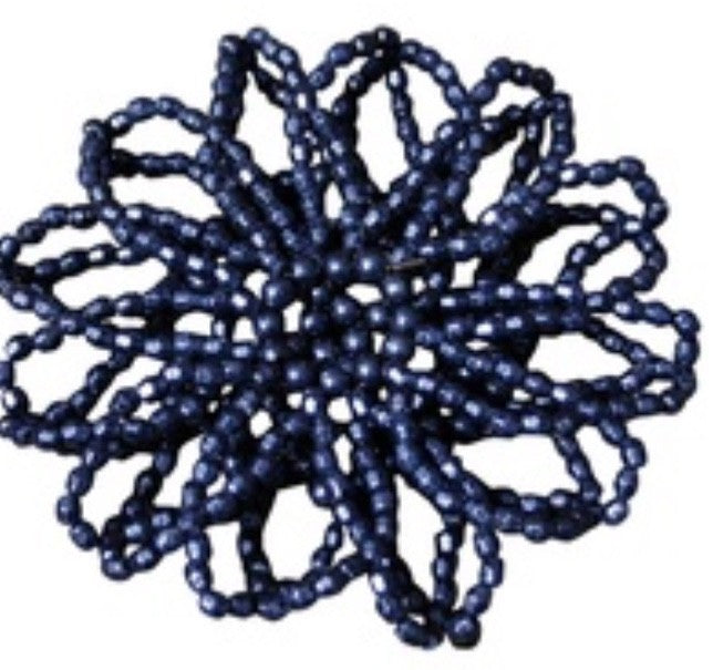 Harry's Horse Pearl Hair Net Bun Cover - Navy Harry