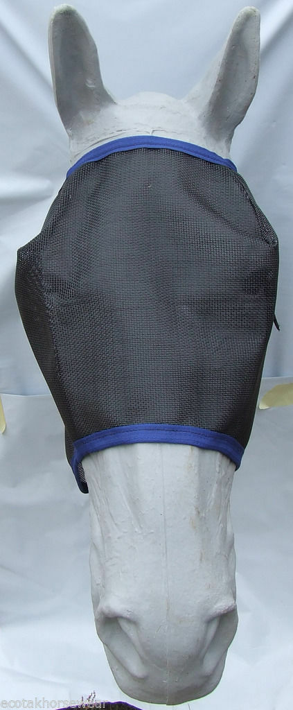 Ecotak Fly Mask Black mesh with royal blue trim  Ecotak