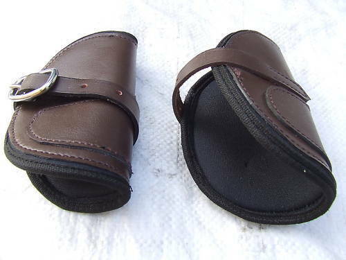 Ecotak brown leather open front HIND jumping boots Ecotak