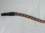 Ecotak black leather U browband with red & white crystals  Ecotak