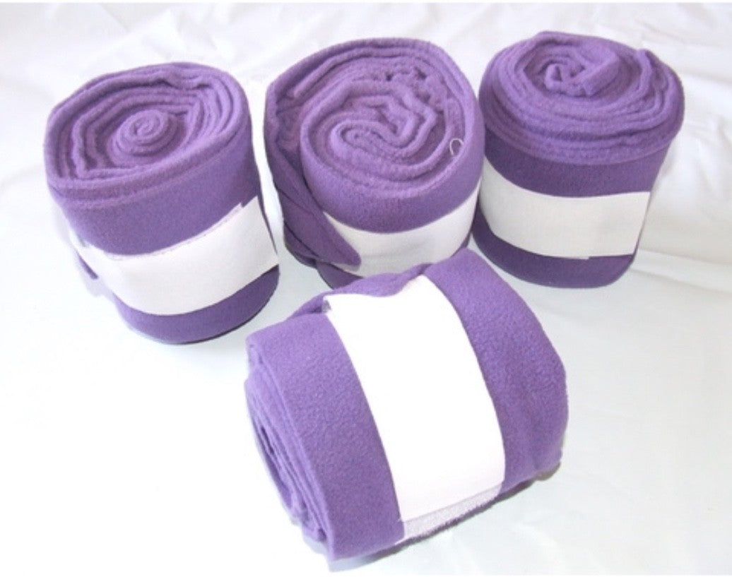 Purple Polar Fleece Bandages - Set of 4 in carry Bag Ecotak