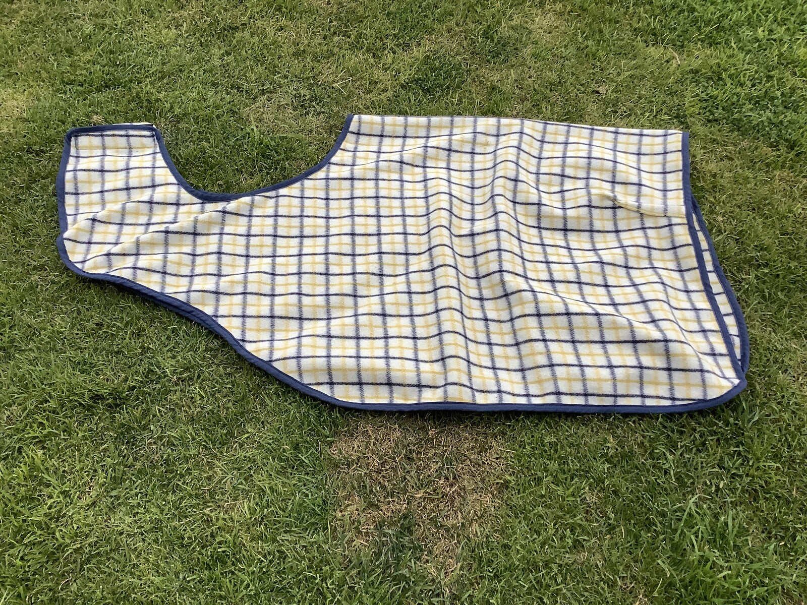 Ecotak Wool Cutaway Removable Quarter Sheet/exercise rug - yellow collar check E
