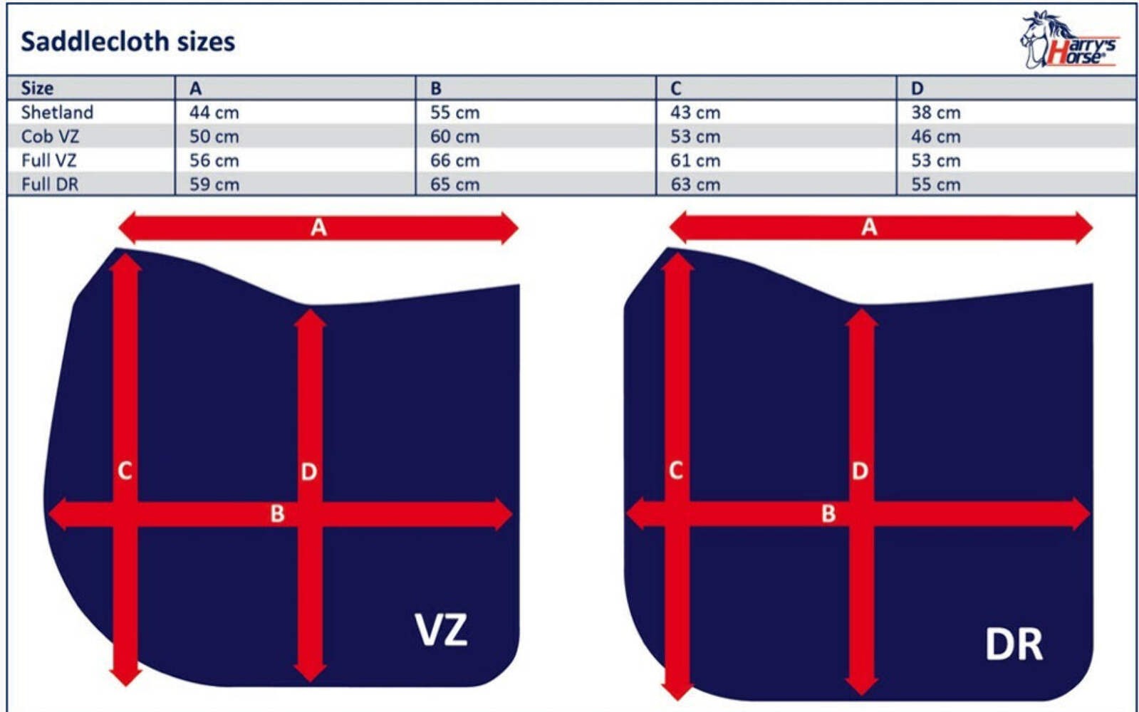 Harry's Horse Delux Full Size Dressage Saddle Pad - Navy Harry's Horse
