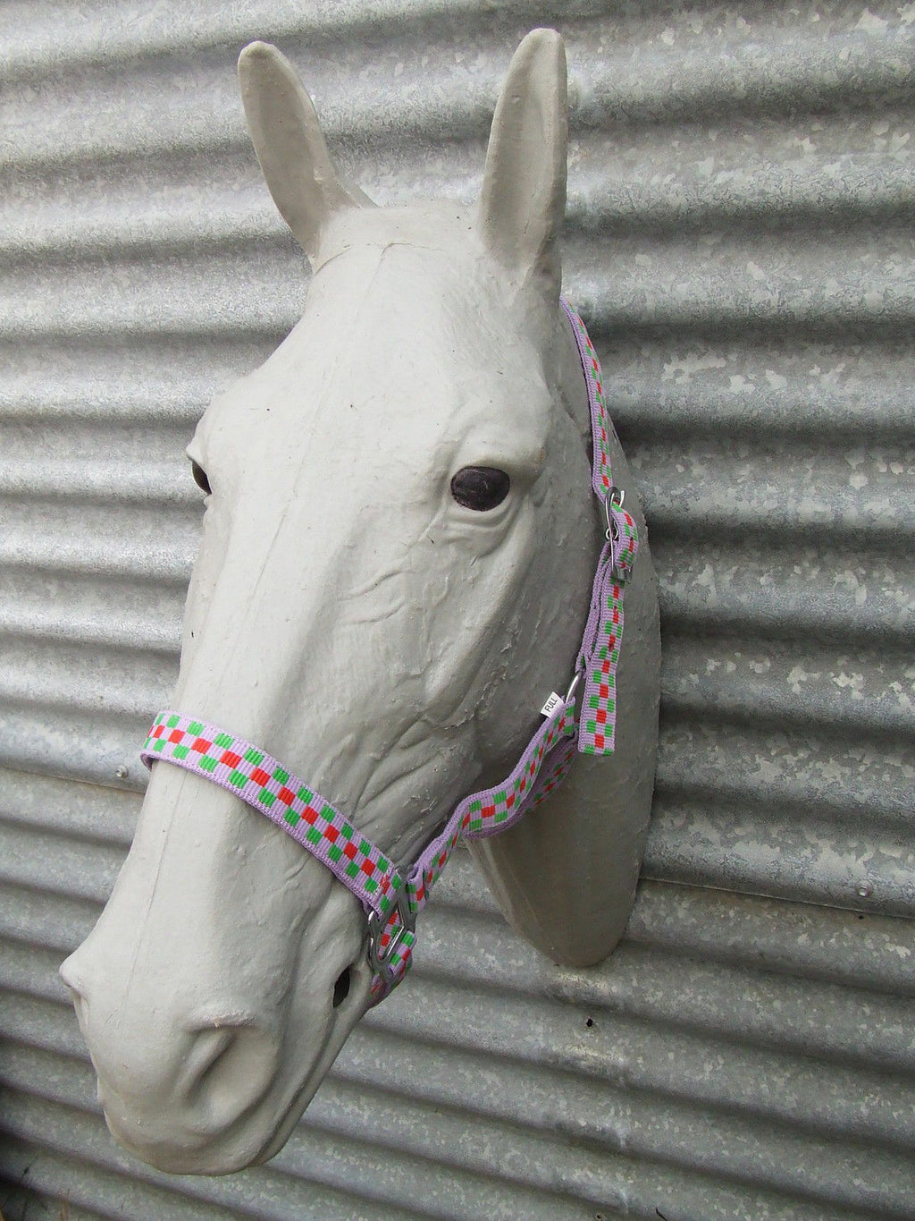Ecotak purple check halter/headstall  Ecotak