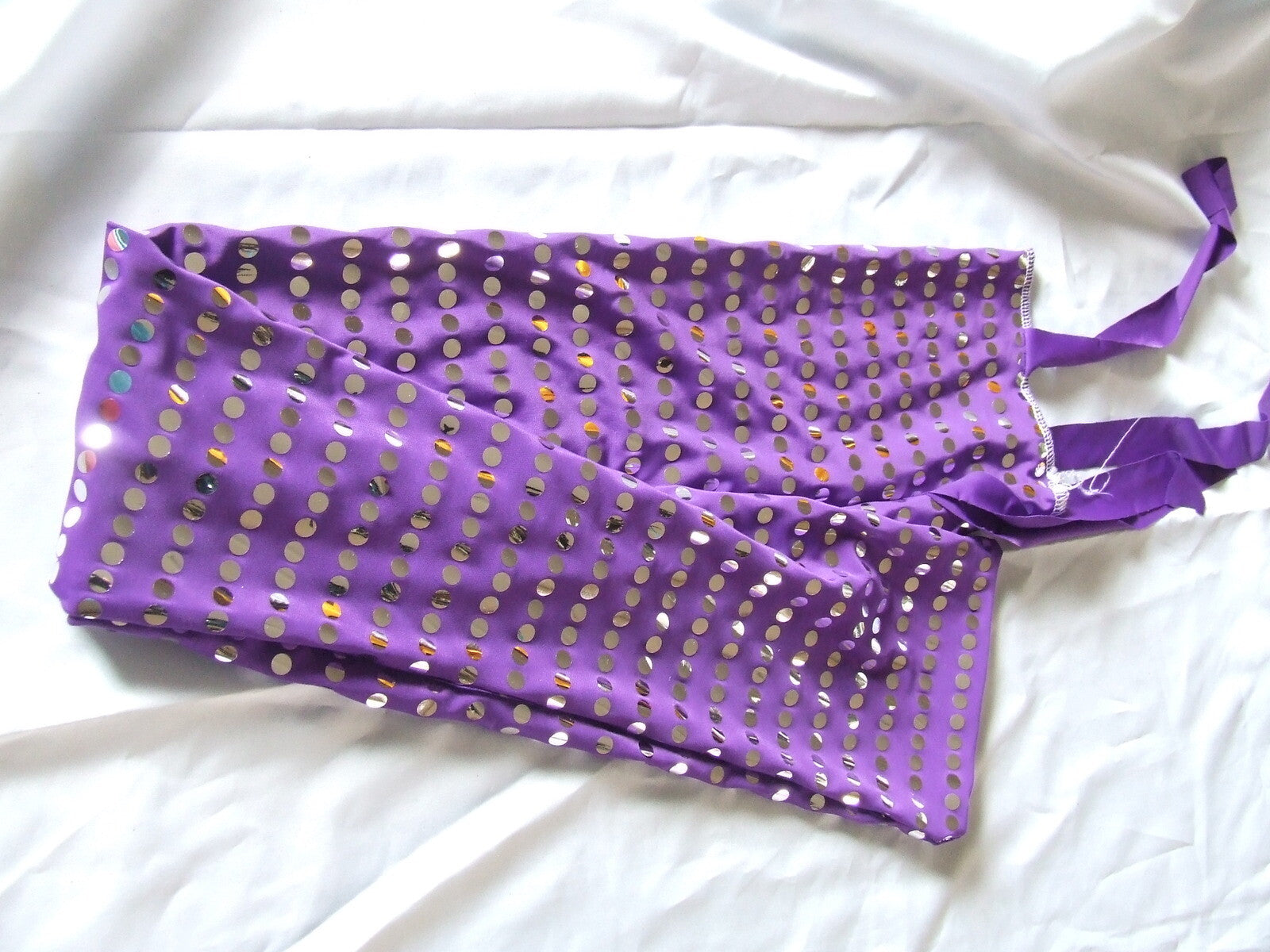Ecotak Lycra Rugless Tail Bag - purple with silver sequins Ecotak