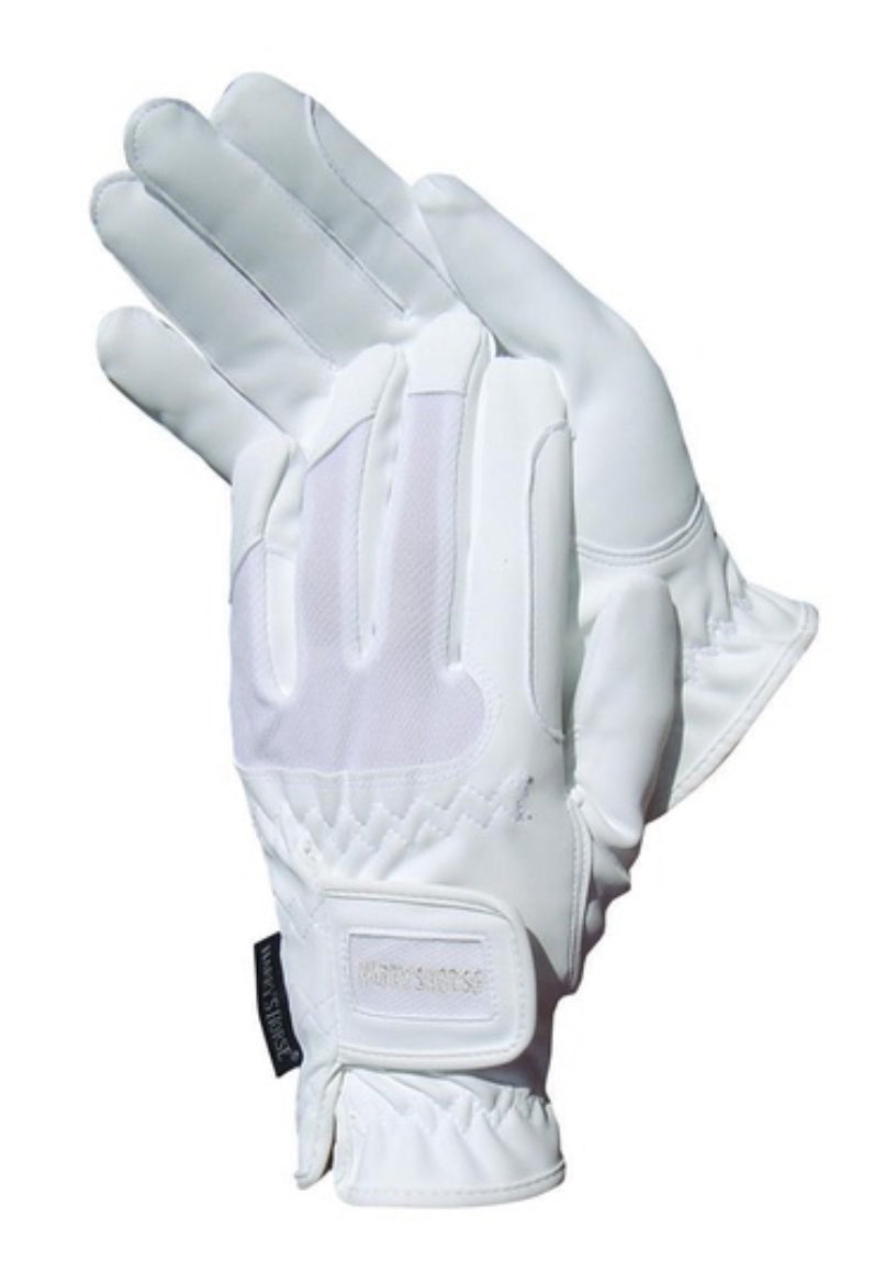 Harry's Horse Mesh Domy Suede Gloves - White