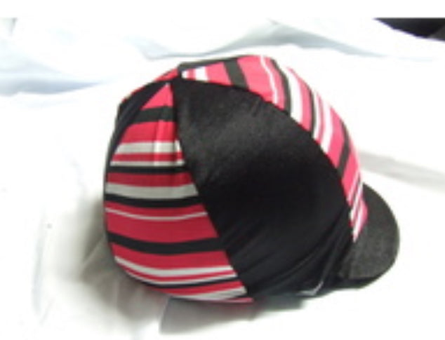 Ecotak Lycra Helmet Cover - black pink stripe