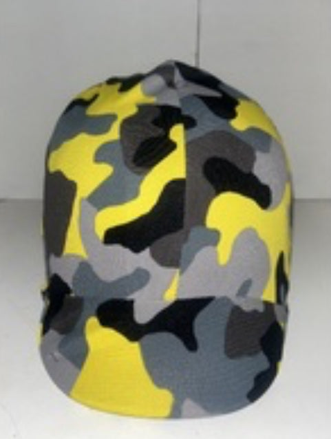 Ecotak Lycra Helmet Cover - yellow & grey camouflage