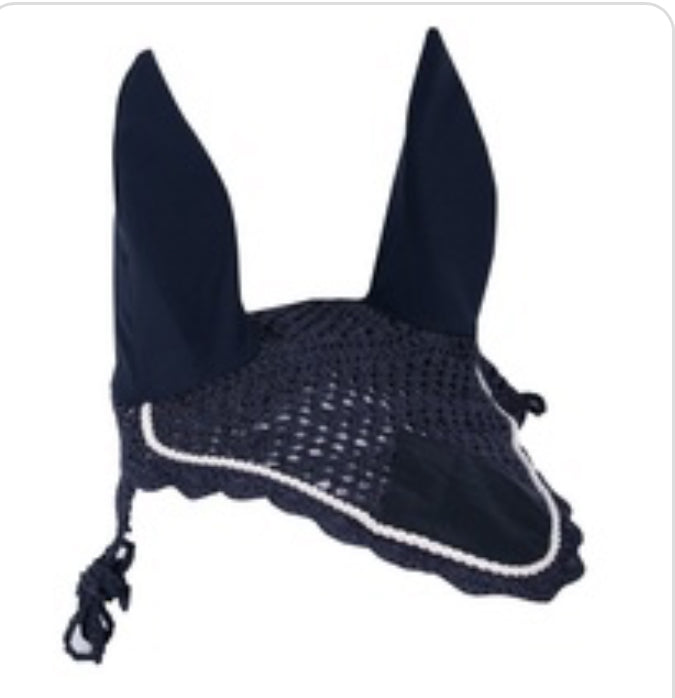 Harry's Horse Crochet Bonnet Ear Net - Navy
