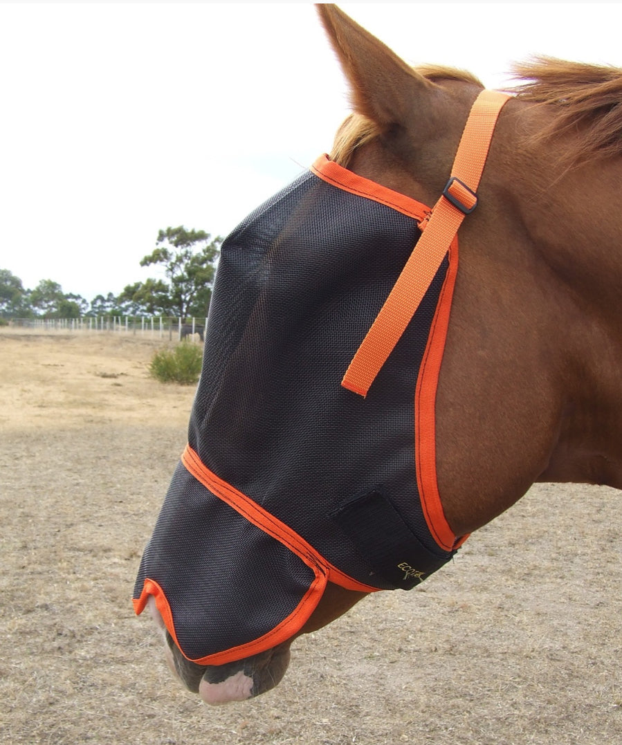 Ecotak Fly Mask/Veil with Contoured Nose Fla