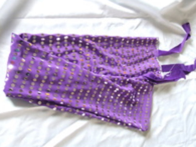 Ecotak Lycra Rugless Tail Bag - Purple with Silver Sequins