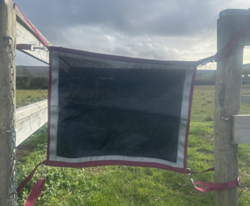 Ecotak yard/stable/gate/stall guard - Black, silver & burgundy