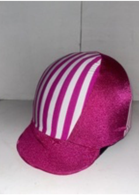 Ecotak Lycra Helmet Cover - Pink & White Stripe