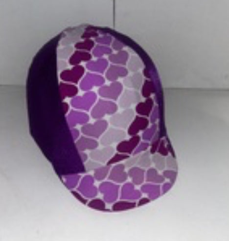 Ecotak Lycra Helmet Cover - purple hearts