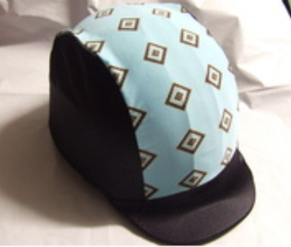 Ecotak Lycra Helmet Cover - Black & Pale Blue Pattern