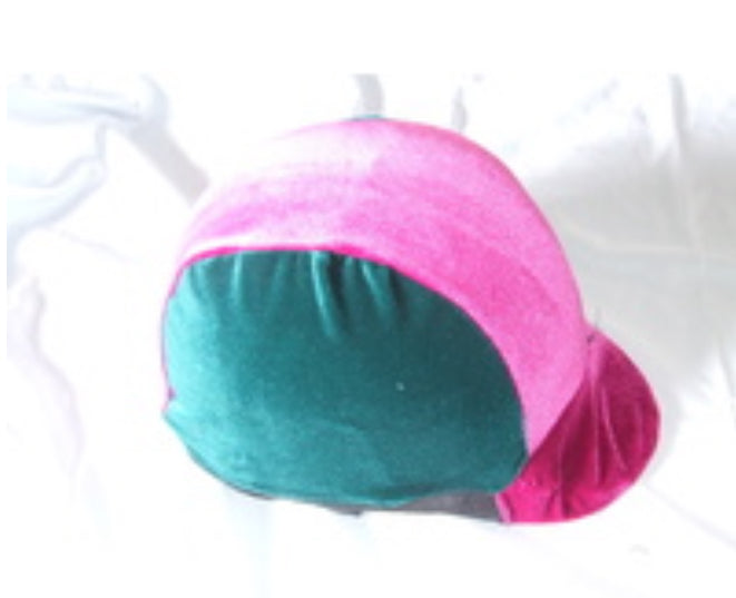Ecotak Lycra Helmet Cover - Pink & Green Velvet