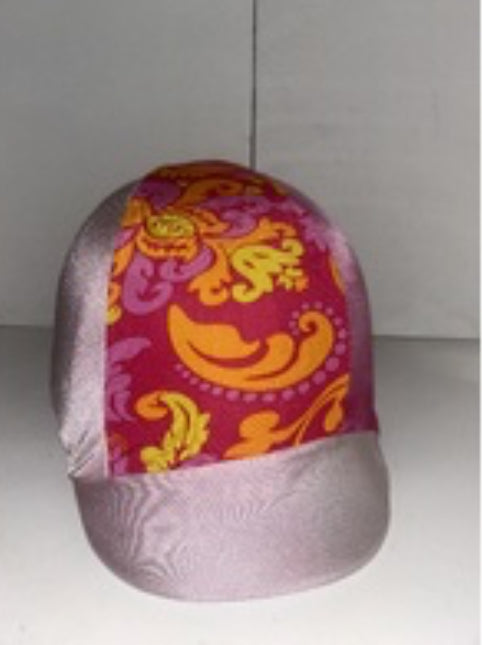 Ecotak Lycra Helmet Cover - pale pink pattern