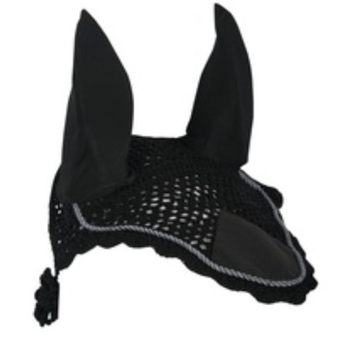 Harry's Horse Crochet Bonnet Ear Net - Black