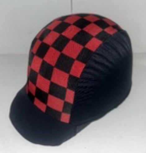 Ecotak Lycra Helmet Cover - black & red checks