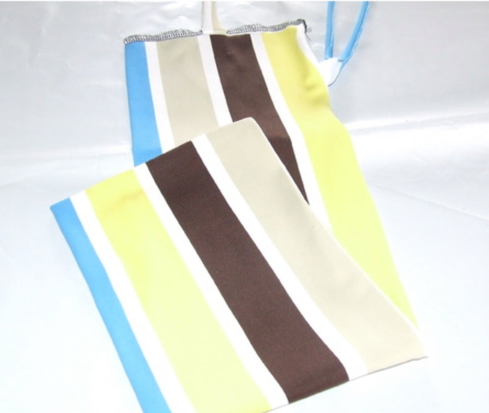 Ecotak Lycra Rugless Tail Bag - Brown, yellow, blue stripe