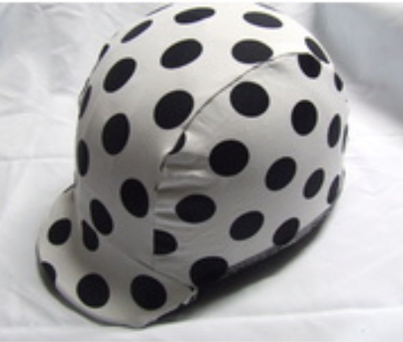 Ecotak Lycra Helmet Cover - white with black polka dots