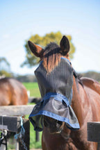 Ecotak Fly Mask/Veil with nose skirt/frill - Navy