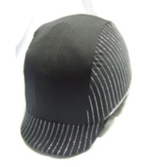 Ecotak Lycra Helmet Cover - black & silver stripes
