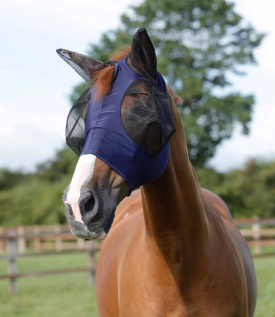 Premier Equine comfort tech Lycra fly mask navy